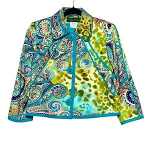 Psychedelic Retro Jacket Womens Size 6 Eclectic Indie Sleaze Dopamine Dressing‎